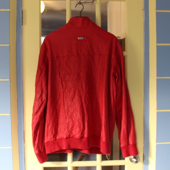 Vintage 90s L-R-G red leather bomber jacket - Picture 6 of 7